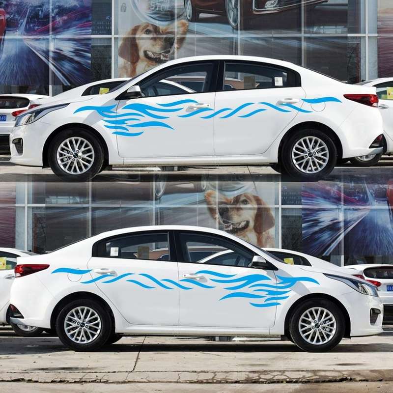 2 PCS/Set D-369 Totem Pattern Car Decorative Sticker(Blue)