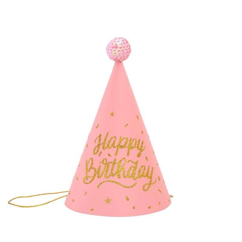 20 PCS Sequined Fur Ball Birthday Hat Birthday Party Supplies Dress Up Paper Hat, Colour: No. 2 G...