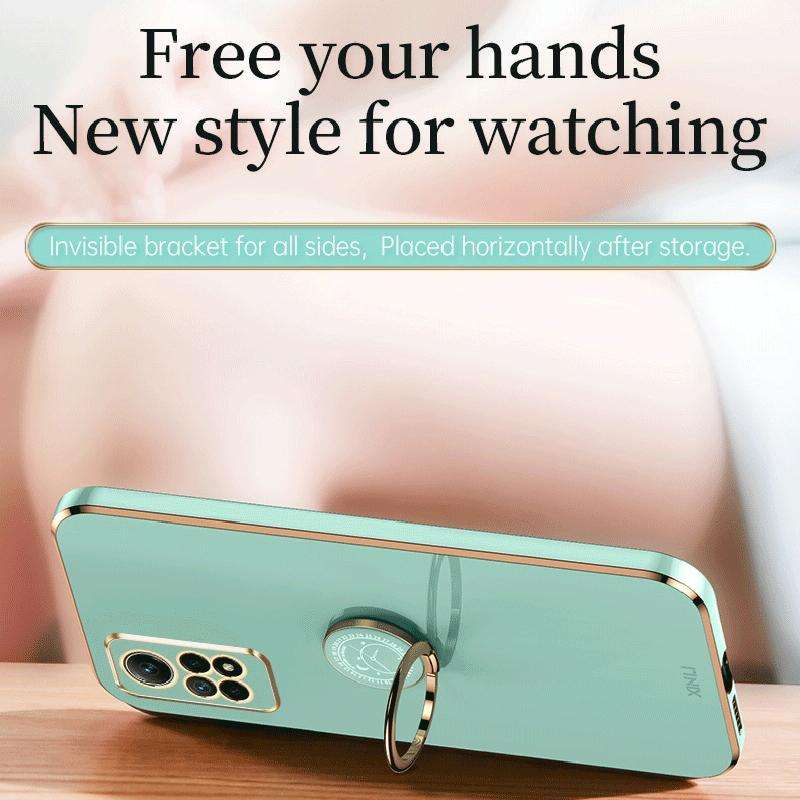 For Xiaomi Redmi Note 12 Pro 4G XINLI Straight Edge 6D Electroplate TPU Phone Case with Ring Hold...