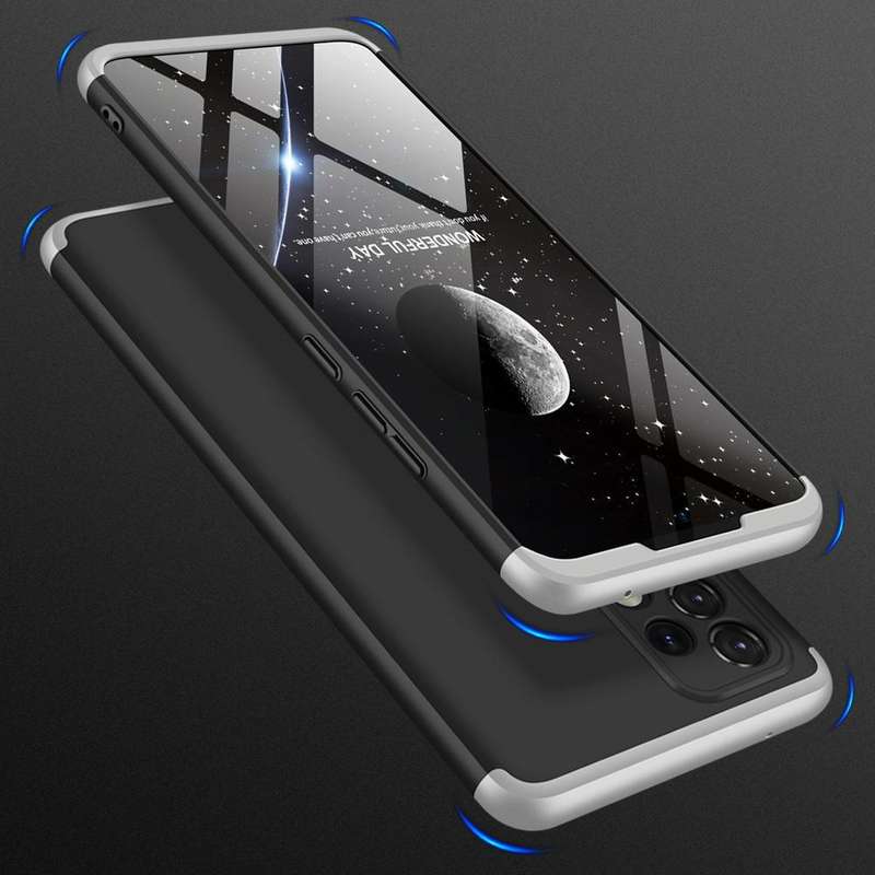 For Samsung Galaxy A52 5G / 4G GKK Three Stage Splicing Full Coverage PC Phone Case(Black Silver)