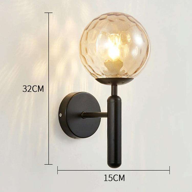 6102 Round Glass LED Wall Light Hotel Bedroom Bedside Living Room, Power source: 5W White Light(C...