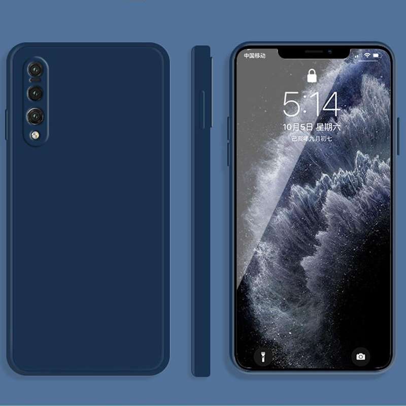 For Huawei P20 Pro Solid Color Imitation Liquid Silicone Straight Edge Dropproof Full Coverage Pr...