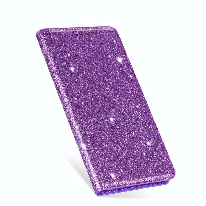 For Samsung Galaxy A6+ / J8 (2018) Ultrathin Glitter Magnetic Horizontal Flip Leather Case with H...
