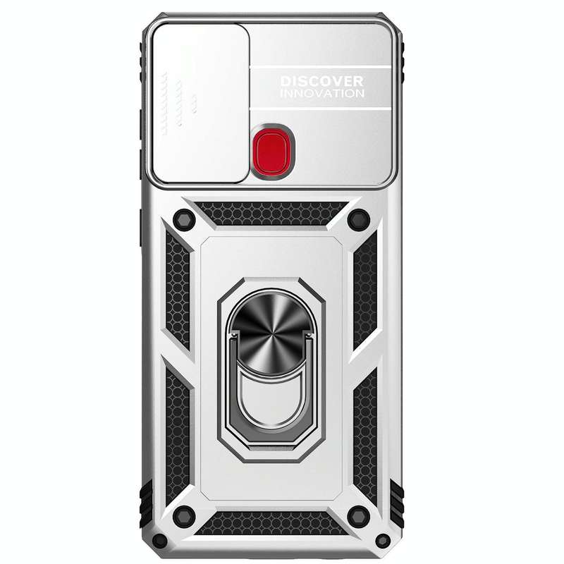 For Samsung Galaxy A21s Sliding Camshield Holder Phone Case(Silver)