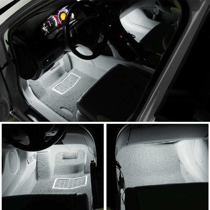 2 PCS DC12V / 1.5W / 6000K / 100LM Car Foot Nest Lights Footwell Lamp Seat Lamp 18LEDs SMD-3528 L...