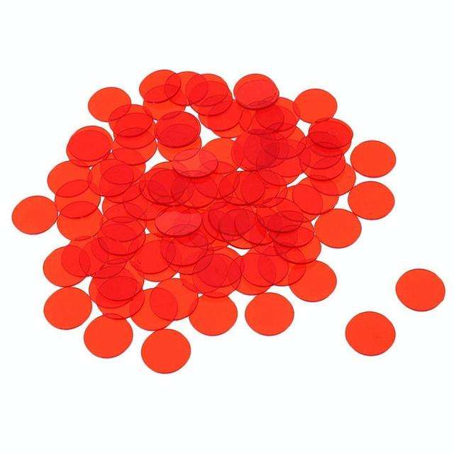 100 PCS Transparent Plastic Casino Poker Chips Bingo Tag Token Children Toys Gifts(Random Color D...