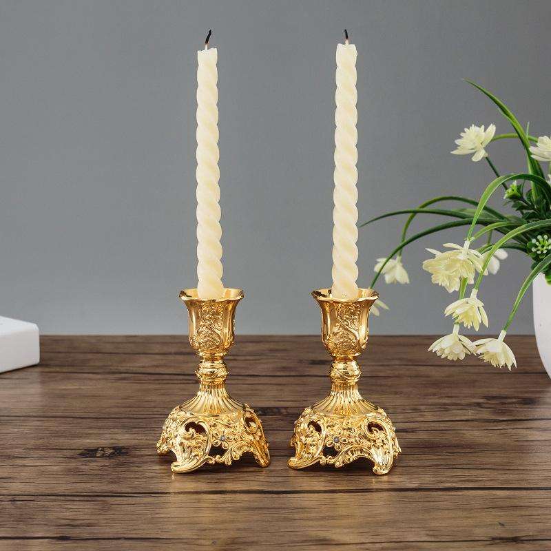 Two PCS/Set Sapphire Single Candle Light Dinner Candle Holder Decoration Wedding Candle Holder, S...