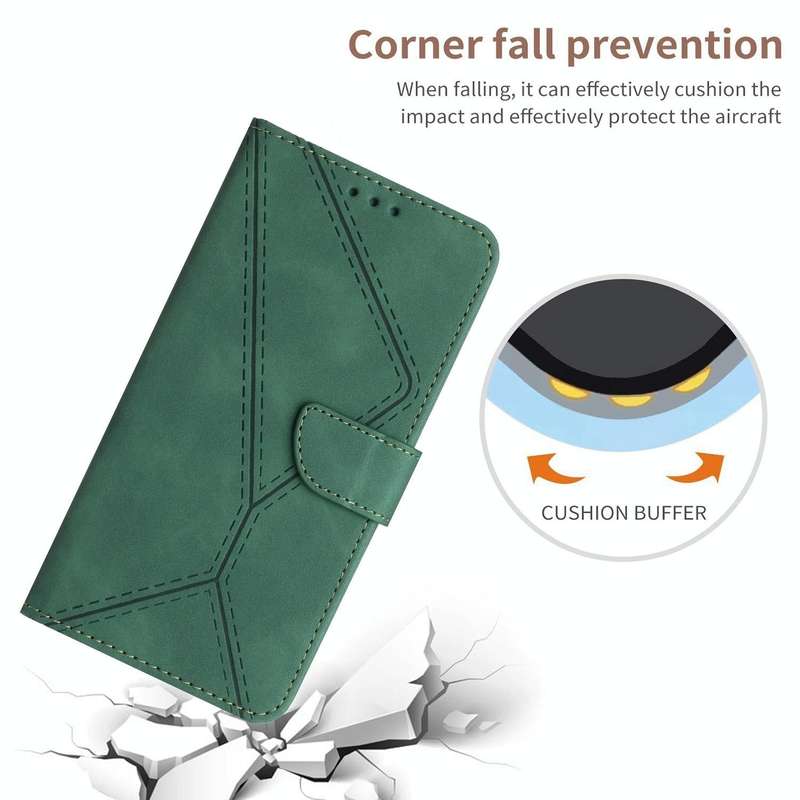 For vivo V27E 4G Global Stitching Embossed Leather Phone Case(Green)