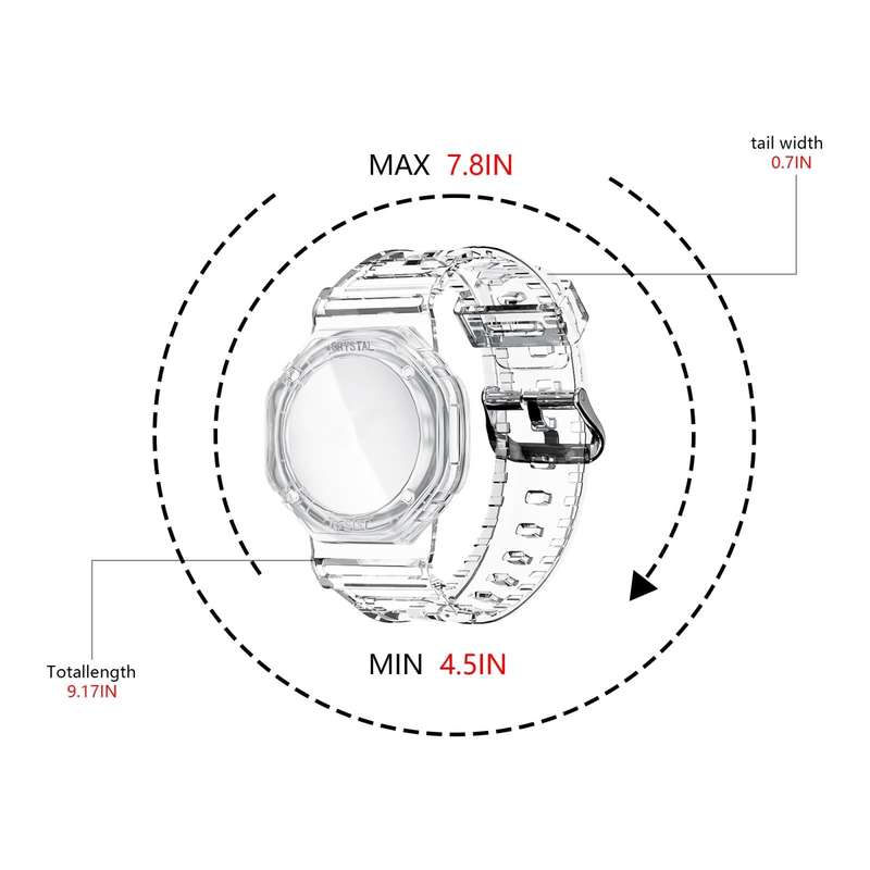 TPU Glacier Strap Child Adult GPS Finder Wristband for AirTag Tracker, Color: Transparent Blue