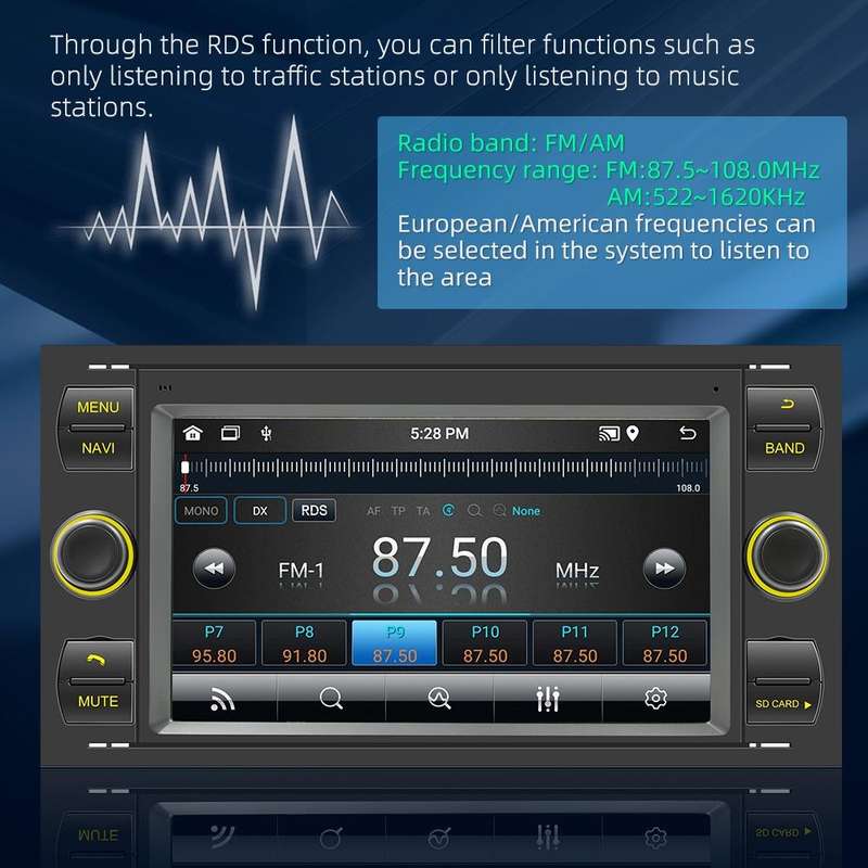 For Ford Transit 7 inch Android Navigation Machine Supports WiFi / GPS / RDS, Specification:2GB+3...