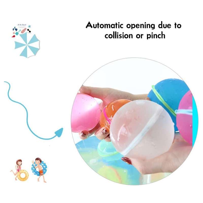 6 cm Water Fight Water Ball Toy Party Swimming Water Balloon Waterfall Ball Toy(Gem Blue)