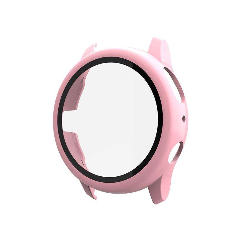 For Samsung Galaxy Watch Active 2 40mm PC Protective Case with Tempered Glass Film(Pink)