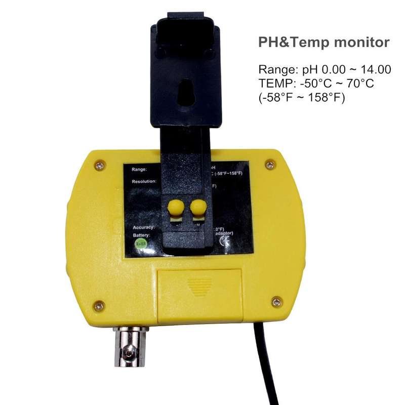 PH Tester Durable Acid Meter Swimming Pool Temperature Monitor With Backlight, Plug Type: EU Plug