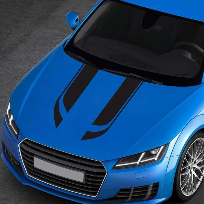 D-711 Stripe Pattern Car Modified Hood Decorative Sticker(Black)