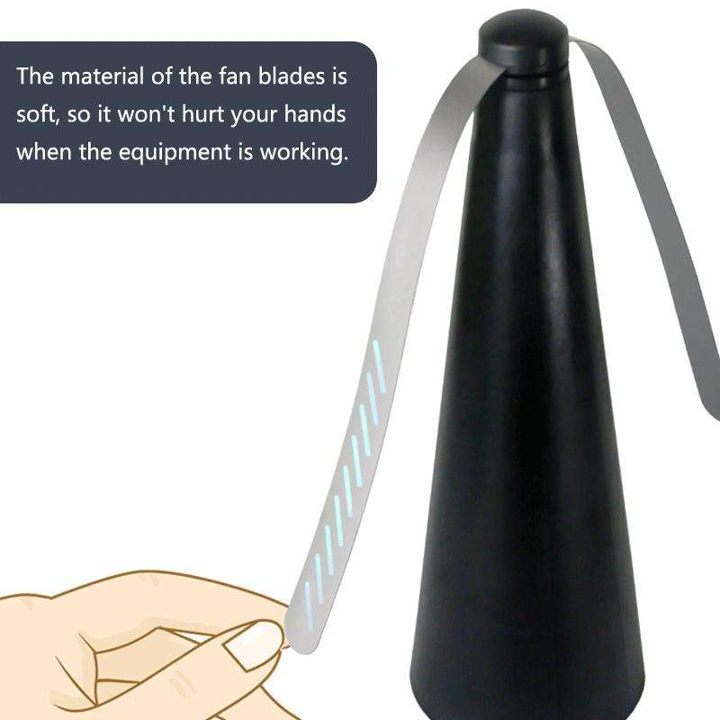 Outdoor Multi-Function Fan Leaf Fly Repeller Automatic Fly Trap Mosquito Repellent Fan(Black)