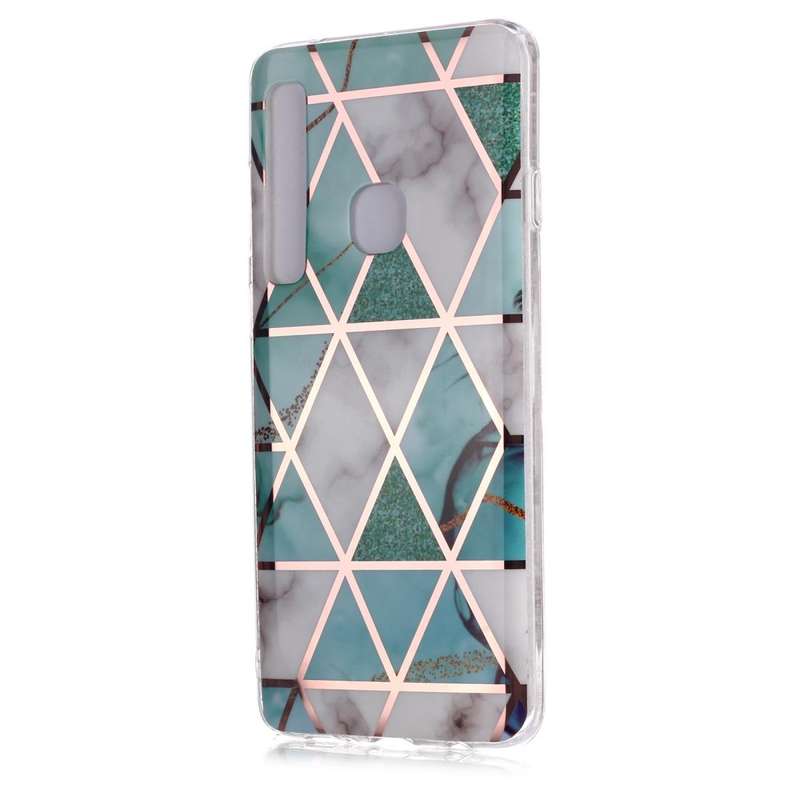 For Galaxy A9 (2018) / A9s Plating Marble Pattern Soft TPU Protective Case(Green White)