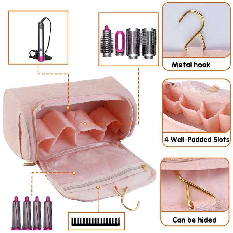Hanging Portable Stand Accessories Storage Bag for Dyson(Pink)