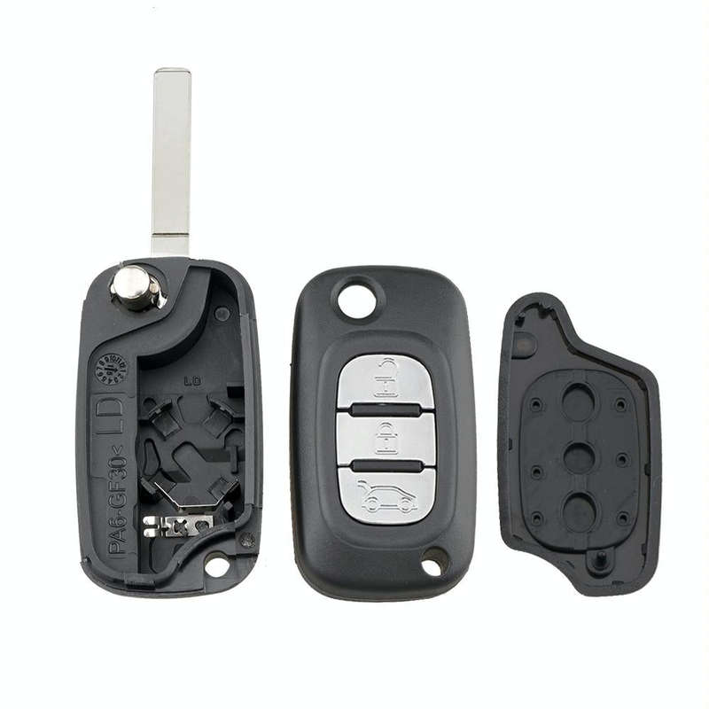 For RENAULT Clio / Megane / Kangoo / Modus Car Keys Replacement 3 Buttons Car Key Case with Folda...