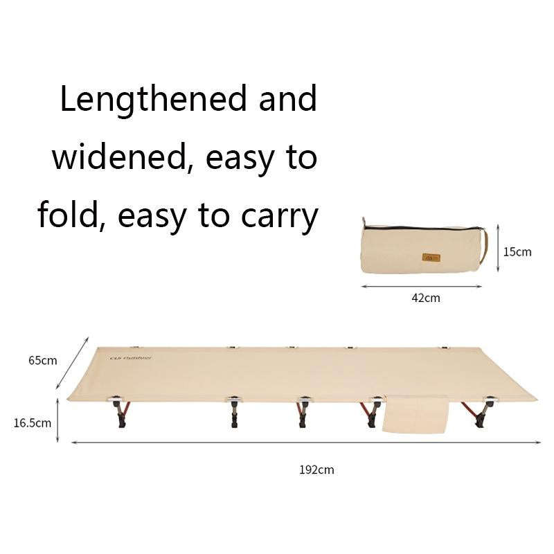 CLS Ultra-Light Outdoor Camping Bed Aluminum Alloy Portable Lunch Break Folding Bed(Black)