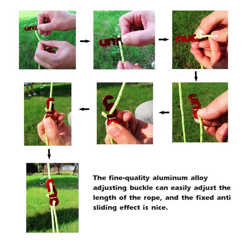4m x 4 Rolls Outdoor Camping Tent Canopy Wind Rope Luminous Multi-Function Wind Rope Buckle Tent ...