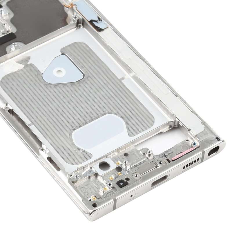 For Samsung Galaxy Note20 Ultra SM-N985F Middle Frame Bezel Plate With Parts (Silver)