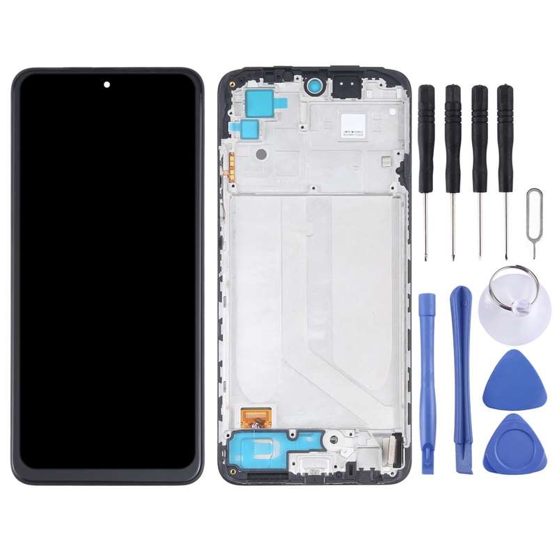 OLED Material LCD Screen and Digitizer Full Assembly With Frame for Xiaomi Redmi Note 10 4G / Red...