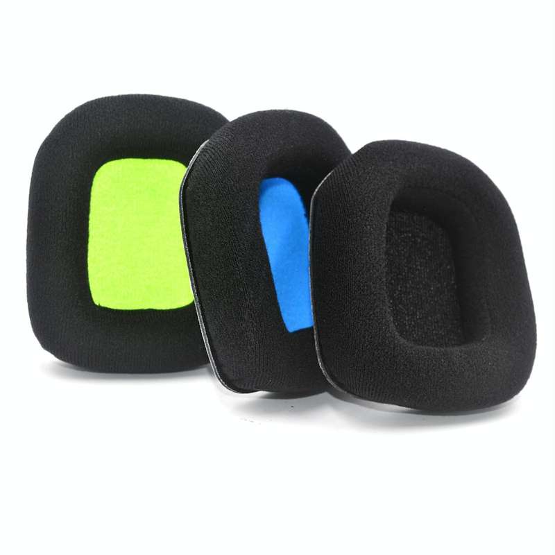 For Logitech Astro A20 2pcs Fleece Memory Foam Headphone Covers Earmuffs(Full Black)