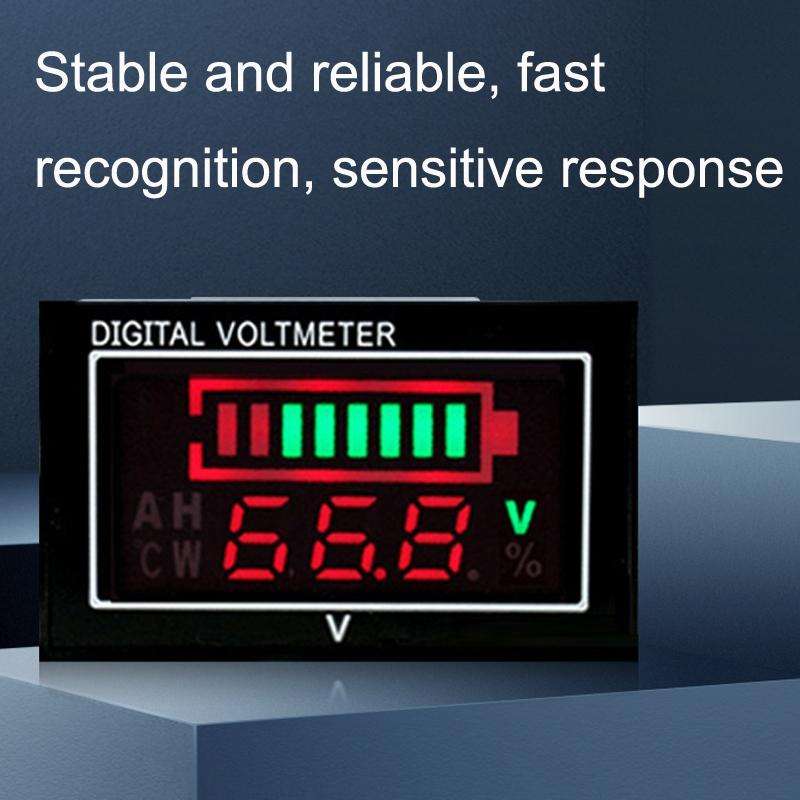 Car Waterproof DC Digital Voltmeter Battery Percentage Display(Black)