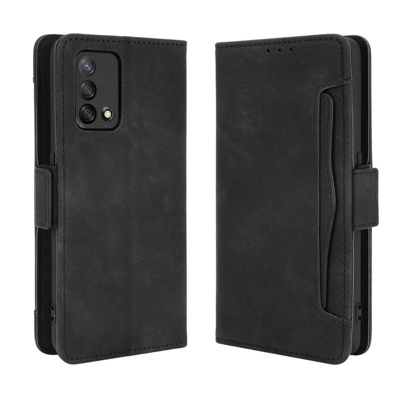 For OPPO A74 4G / F19 4G Skin Feel Calf Pattern Horizontal Flip Leather Case with Holder & Card S...