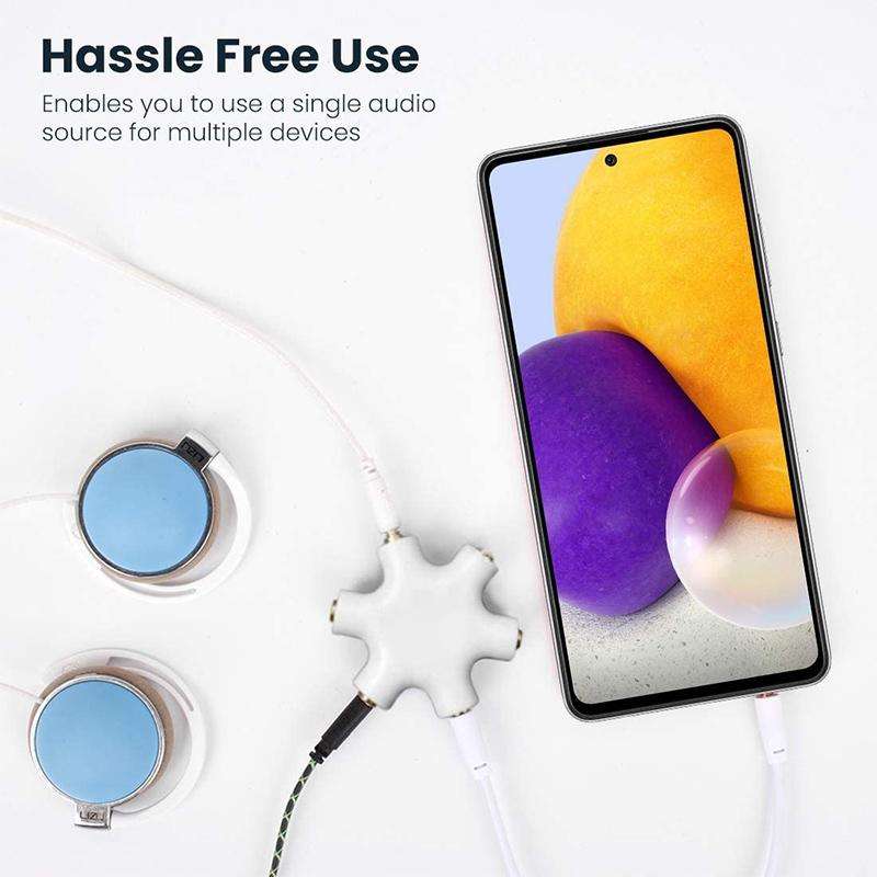 6 Ports Audio Splitter Headphone Connector, Compatible with Phones, Tablets, Headphones, MP3 Play...