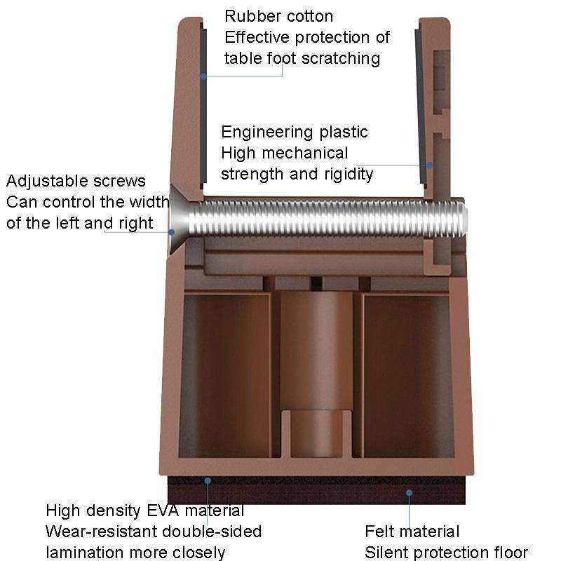 4pcs/set Adjustable Furniture Heightening Feet Pad, Size: 50mm High(Brown Widened Plywood Type Fo...