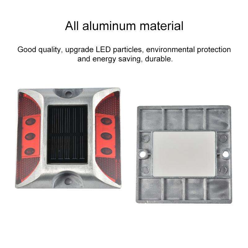 Solar Square Road Stud Light Car Guidance Light Road Deceleration Light, Flashing Bright Version ...