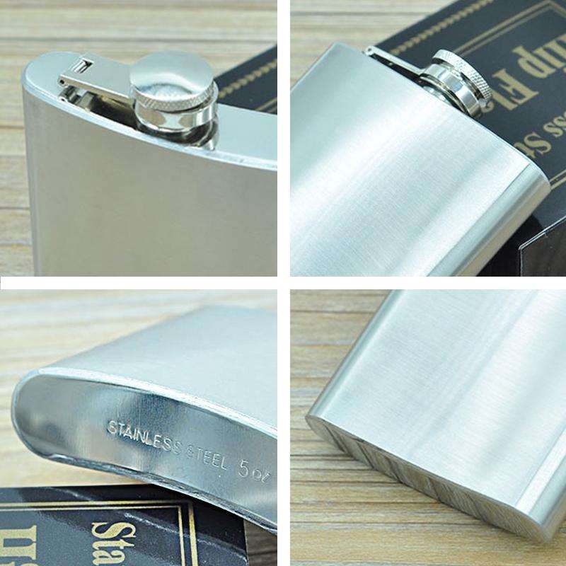 140mL (5oz) Outdoor Sports Handy Home Travel Wild Stainless Steel Portable Hip Flask(with Small F...