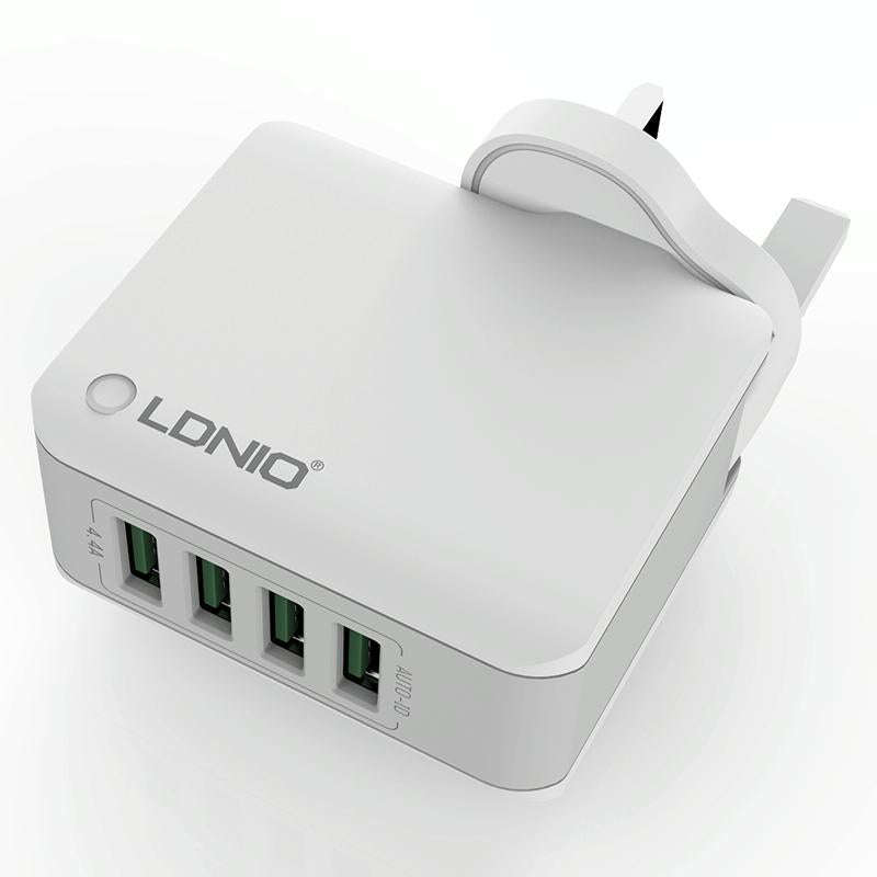 LDNIO A4403 4.4A 4 x USB Ports Smart Travel Charger, UK Plug
