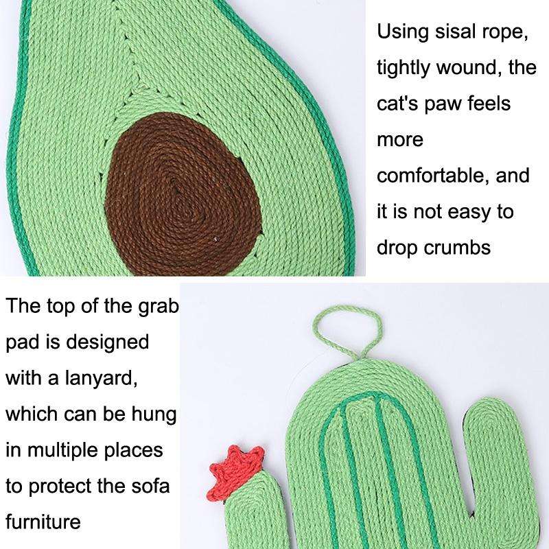 Non-slip and Moisture-proof Scratch Resistant Sisal Cat Scratch Pad(Avocado)