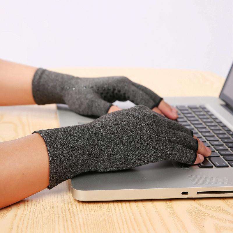 Hemp Gray Dispensing A Pair Sports Breathable Health Care Half Finger Gloves Rehabilitation Train...