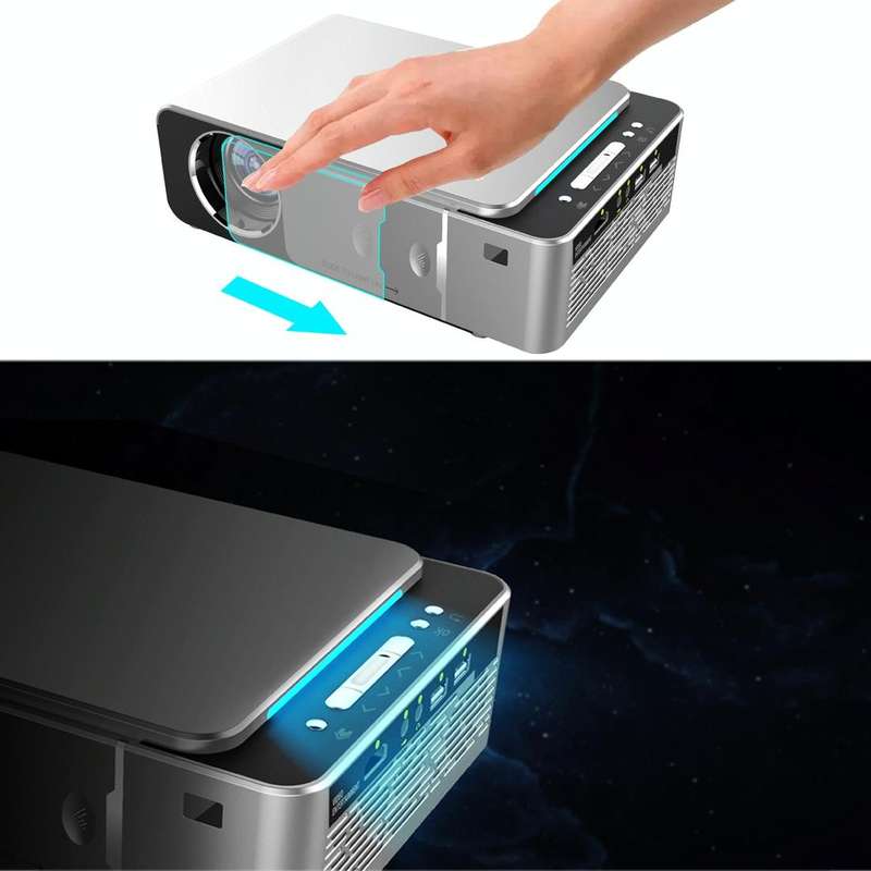 T6 2000ANSI Lumens 1080P LCD Mini Theater Projector, Phone Version, US Plug(Silver)
