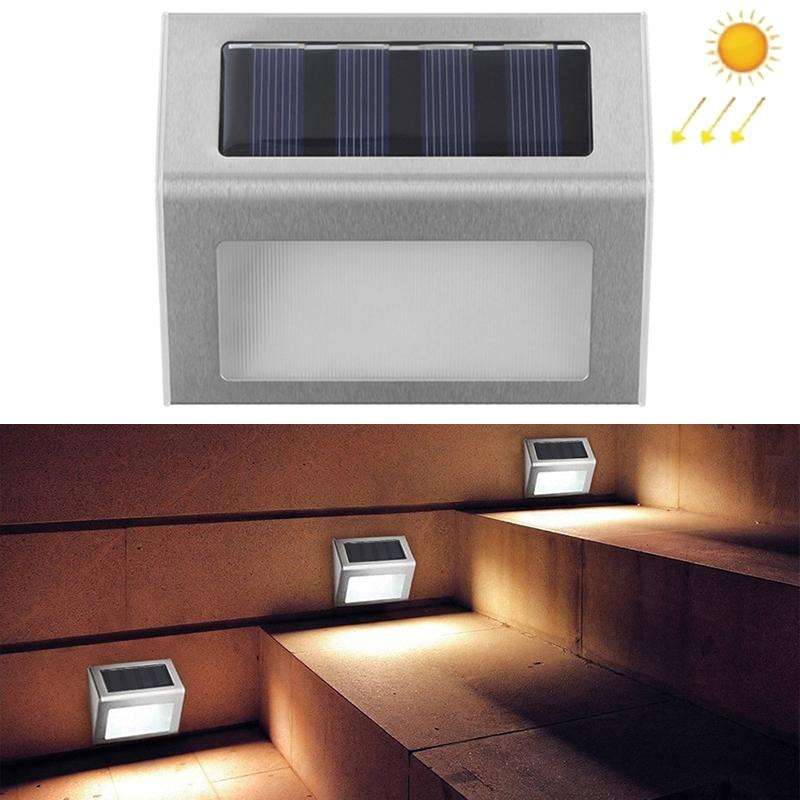 6 LED Solar Stainless Steel Stair Ladder Lamp Wall Light(Warm Light)