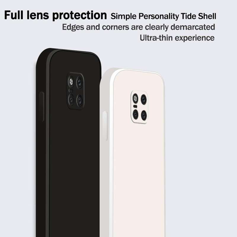 For Huawei Mate 20 Pro Solid Color Imitation Liquid Silicone Straight Edge Dropproof Full Coverag...