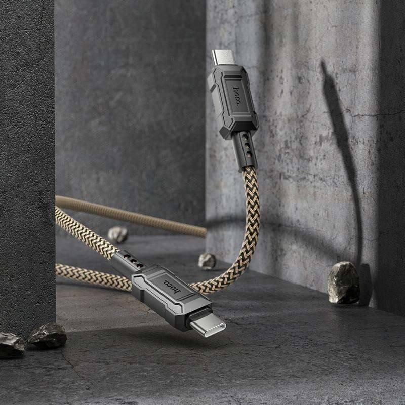 hoco X94 Leader 60W USB-C / Type-C to USB-C / Type-C Charging Data Dable, Length:1m(Gold)