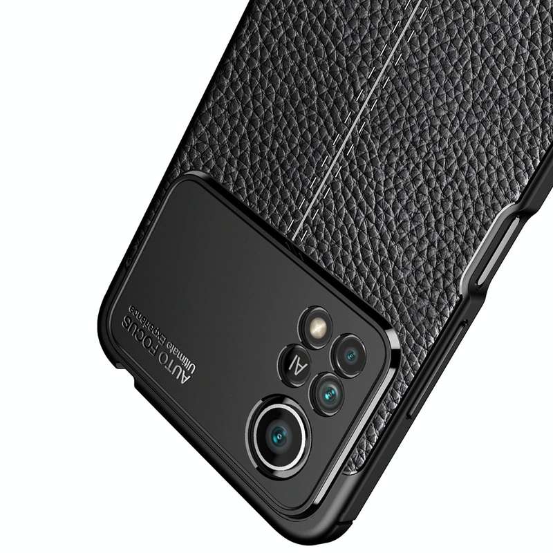 For Xiaomi Poco X4 Pro 5G Precise Hole Litchi Texture TPU Shockproof Phone Case(Black)