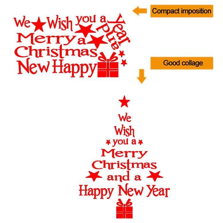 Blessing Christmas Tree Living Room Window Glass Door Removable Christmas Wall Sticker Decoration...