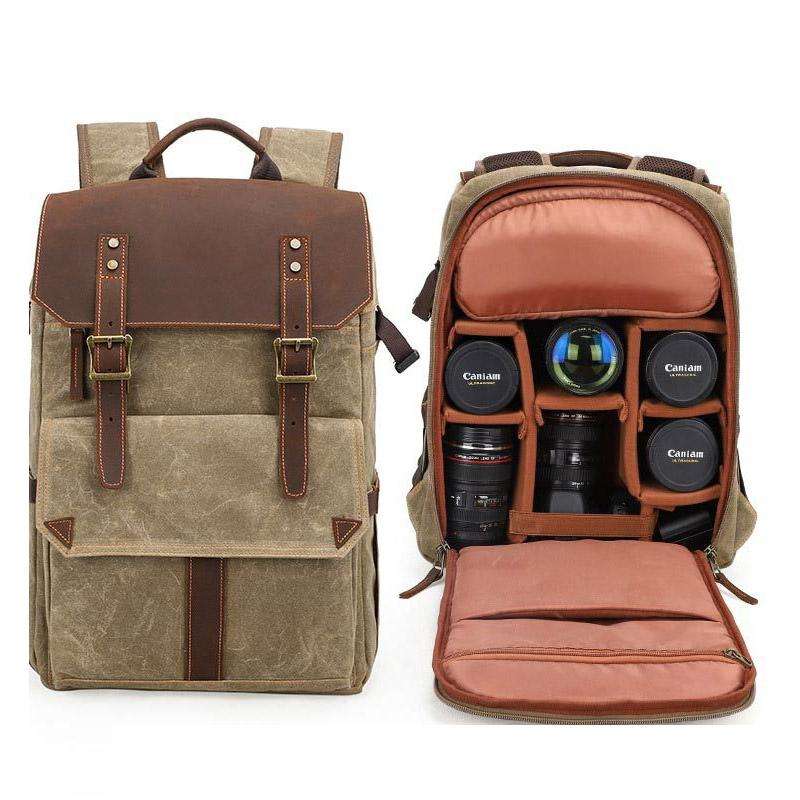 K-011 Outdoor Shoulder Digital Camera Bag Batik Canvas Waterproof Large-Capacity Photography Back...