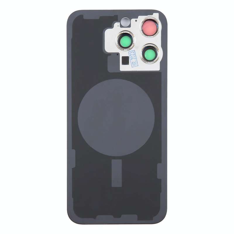 For iPhone 15 Pro Glass Battery Back Cover with Camera Lens Cover(Blue)