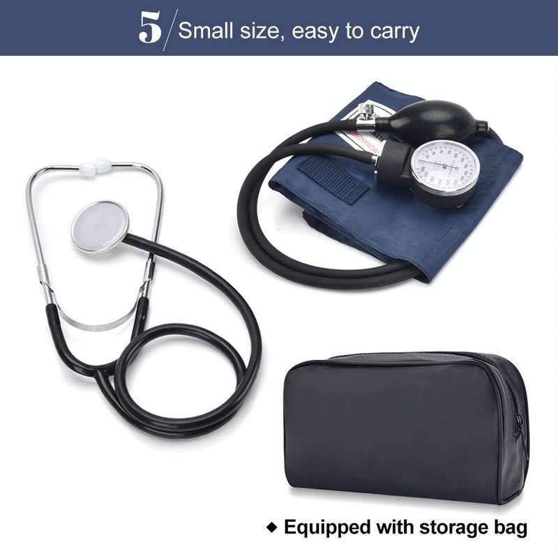 Manual Blood Pressure Watch With Stethoscope Double Tube Double Head Old Sphygmomanometer Arm Typ...