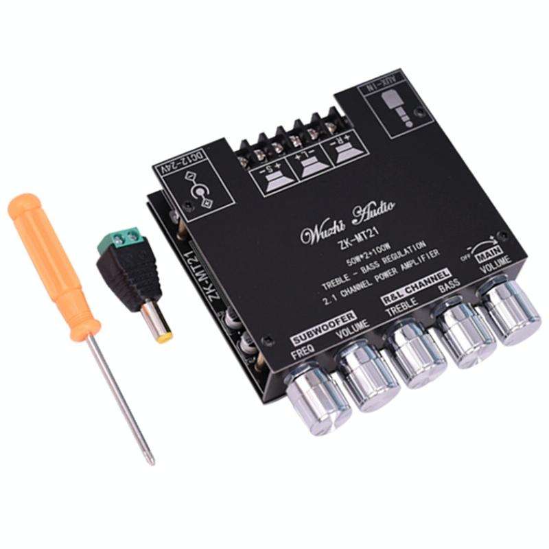 ZK-TB21 TPA3116D2 High & Low Pitch Adjustment 2.1 Channel Bluetooth Full Digital Power Amplifier ...