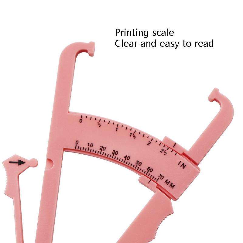 10 PCS Sebaceous Pliers Fat Clip Fat Thickness Measuring Ruler Body Fat Meter(Beige Double Scale)