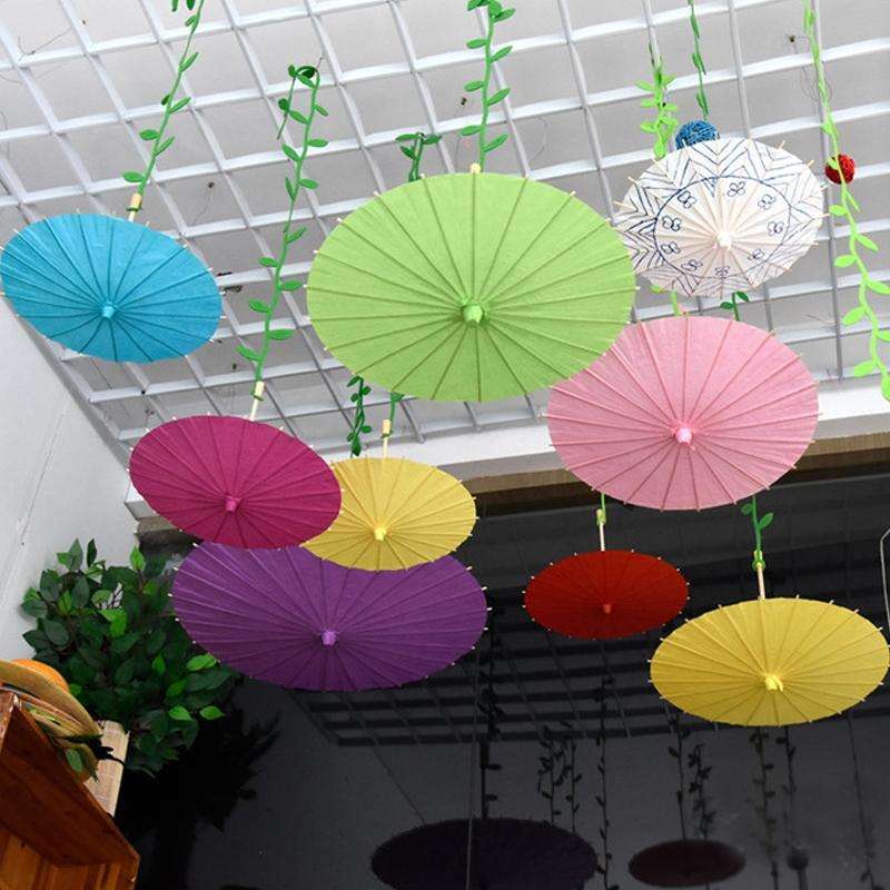 Indoor Aerial Creative Background Layout Corridor Classroom Paper Umbrella Hanging Wall Decoratio...