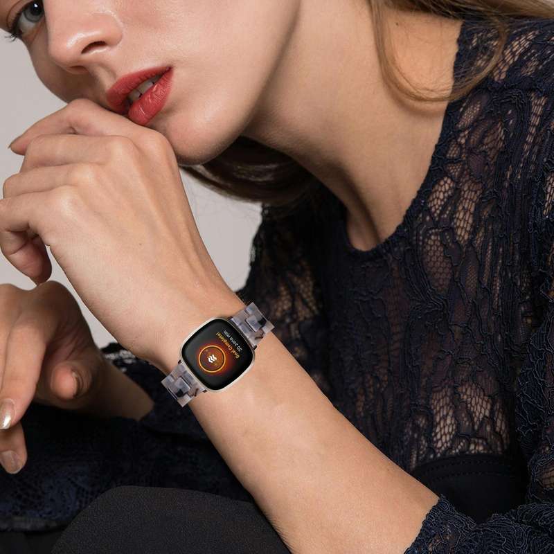 For Fitbit Versa 4 / Sense 2 Universal Resin Watch Band(Dark Grey)