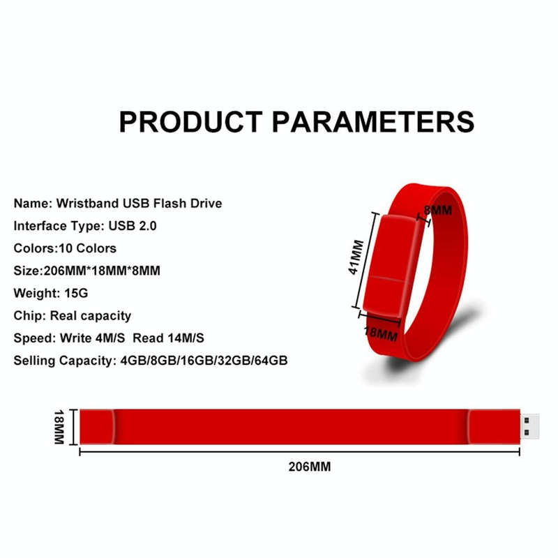 MicroDrive 4GB USB 2.0 Fashion Bracelet Wristband U Disk (Blue)
